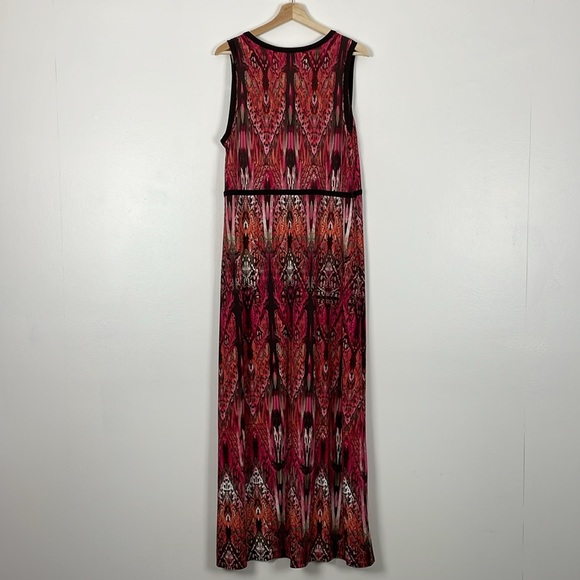 Chico's Women 2L Sleeveless Slinky V Neck Front Slit Stretch Pullover Maxi Dress - Picture 6 of 11